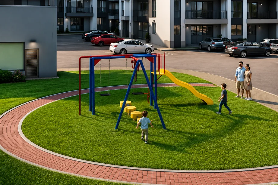 Área de juegos infantiles del desarrollo