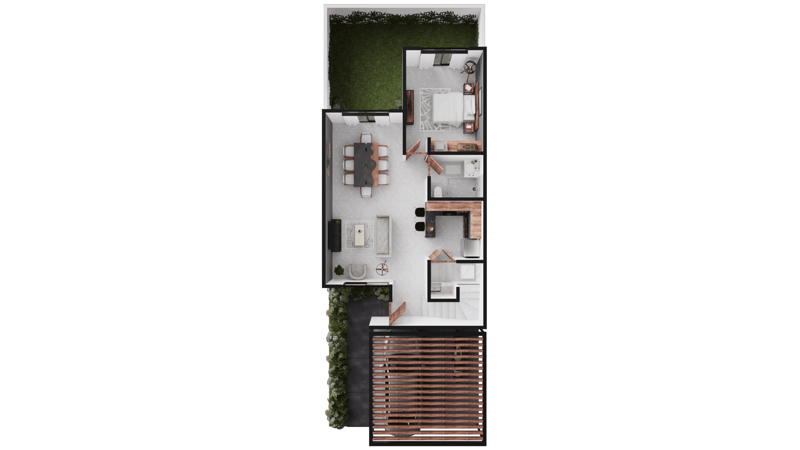 Planta baja de los Townhouses en Mérida
